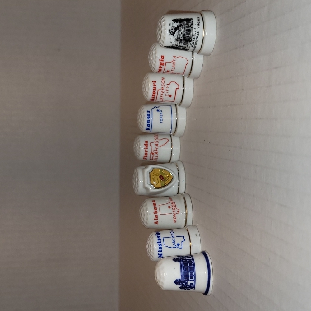 Set of 9 Collectible Thimbles